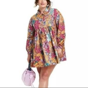 Kika Vargas X Target Multicolored Floral Mini Dress Size 1X